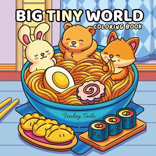 Big Tiny World adult coloring book cover