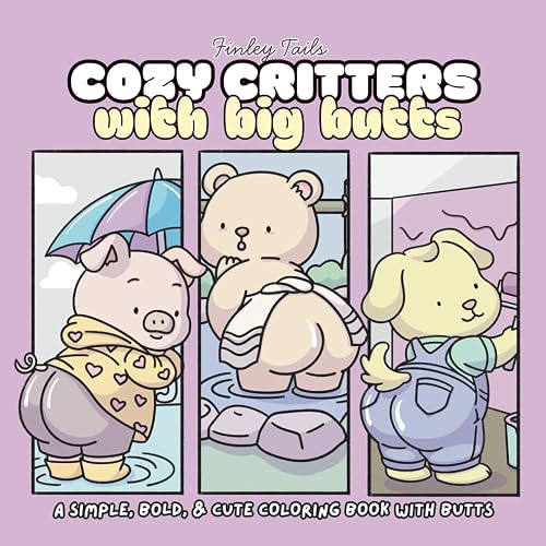 Cozy Critters with Big Butts adult coloring book cover